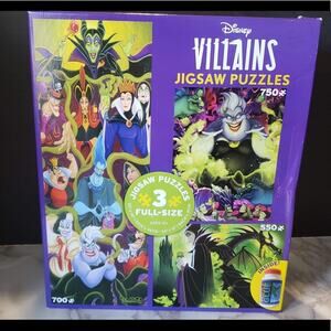 Disney villains 3 puzzle sets in a box